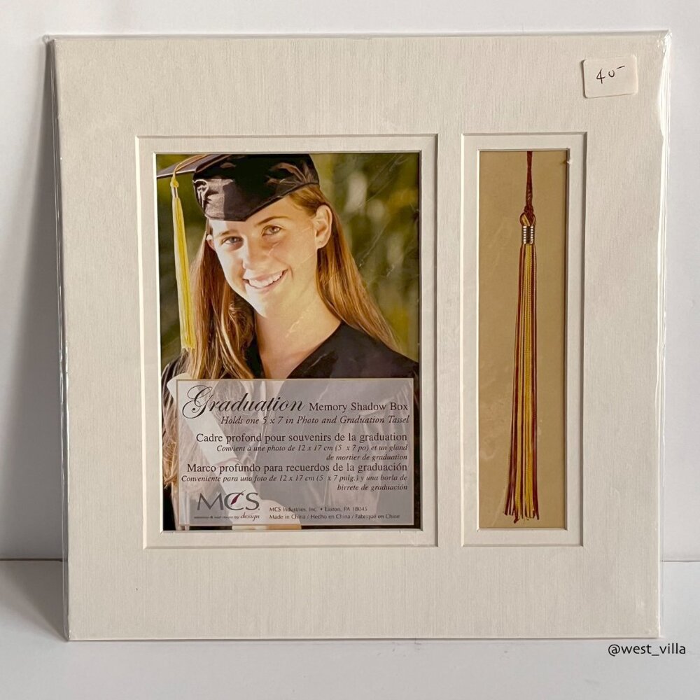 Ivory Double Mat for Graduation Picture & Tassel 10.25" Square